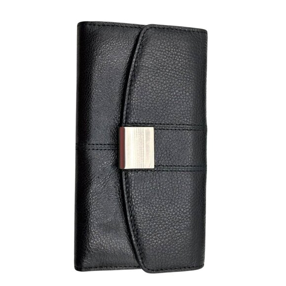 Kenneth Cole Reaction Wallet Black Pebbled Leather Tri Fold In Box - Picture 3 of 9